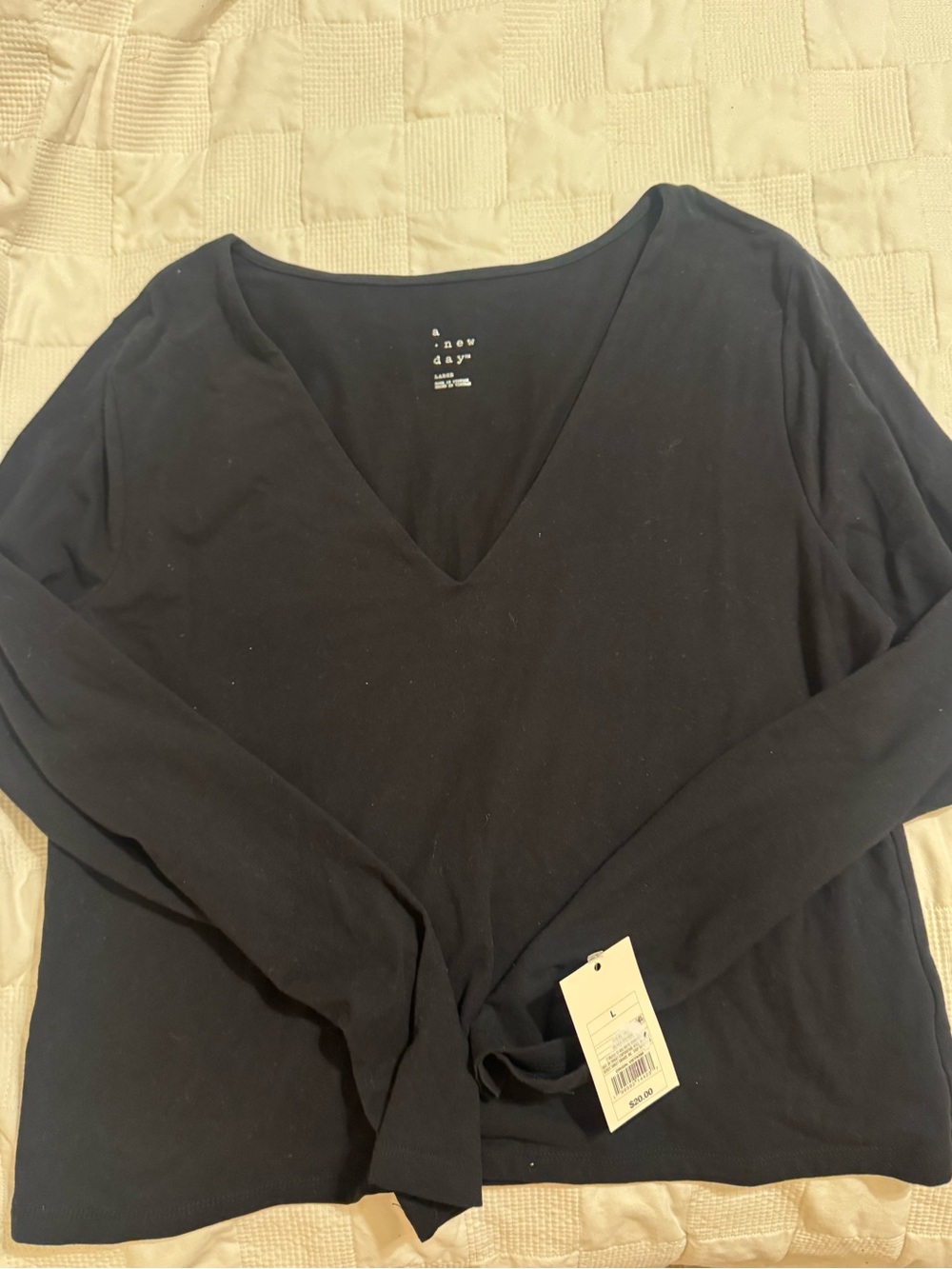 a new day Black V-Neck Long Sleeve Women's Top